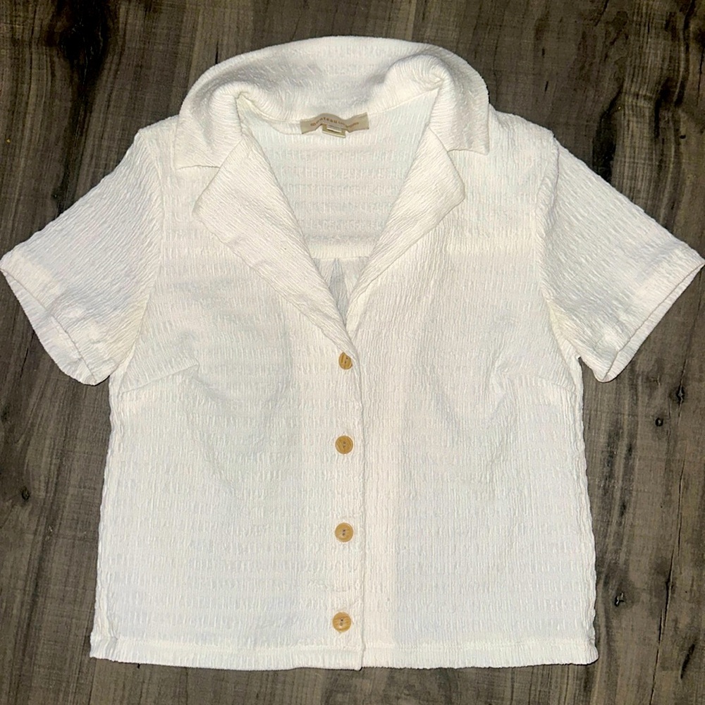 Brand new cropped button up